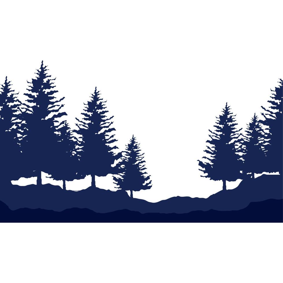 paisaje de silueta de bosque de pinos vector