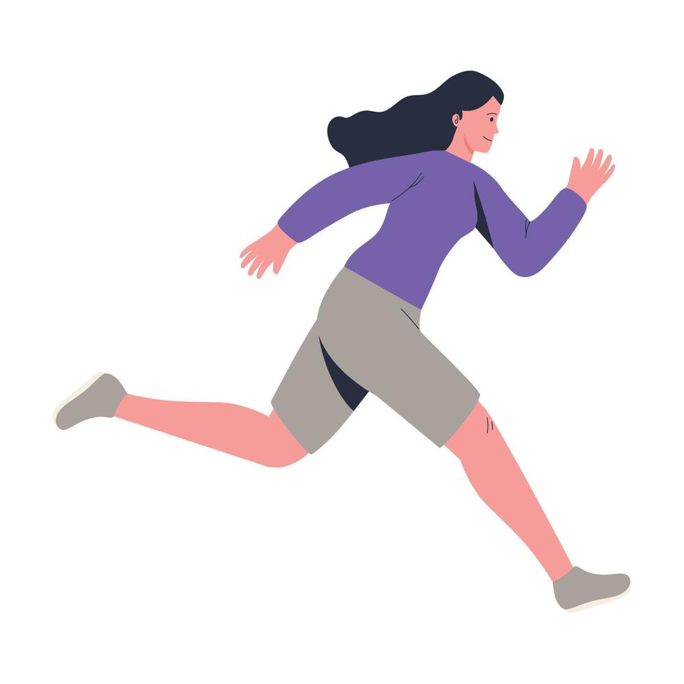 éxito trabajador femenino corriendo vector