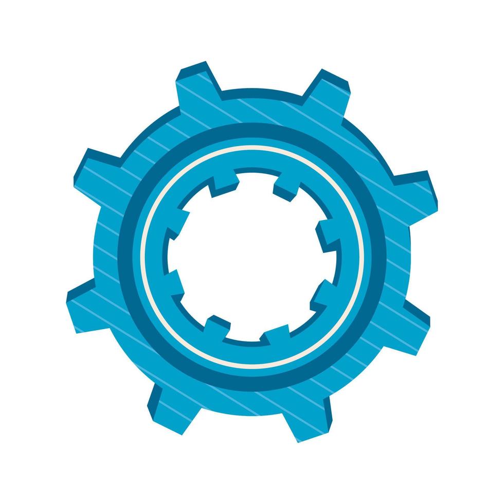 gear blue light color vector