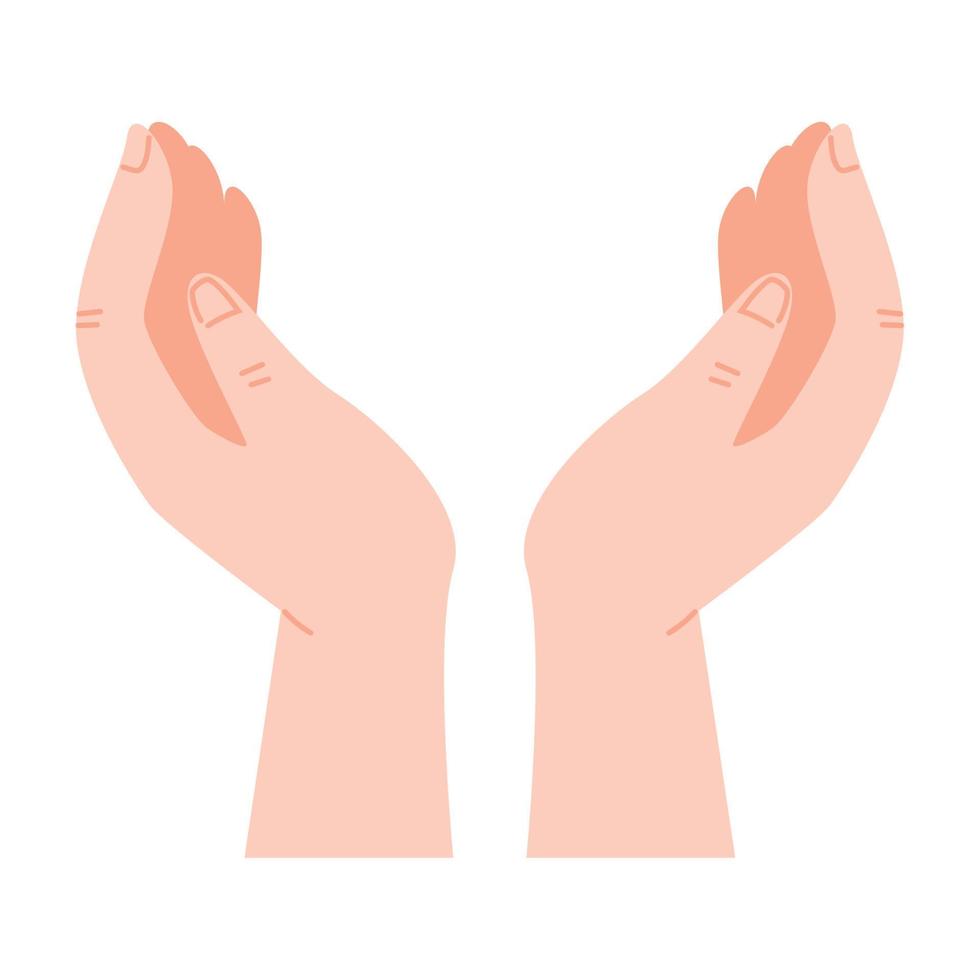 hands human protecting vector