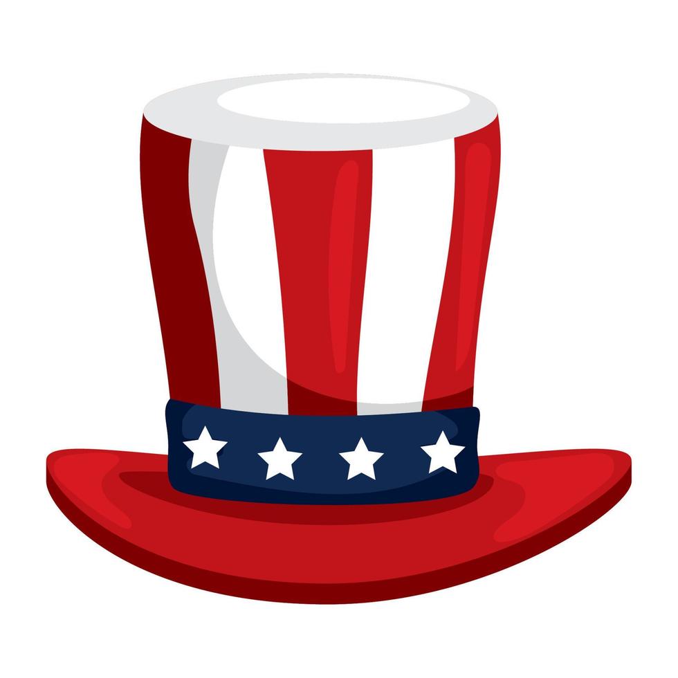 usa flag in tophat vector