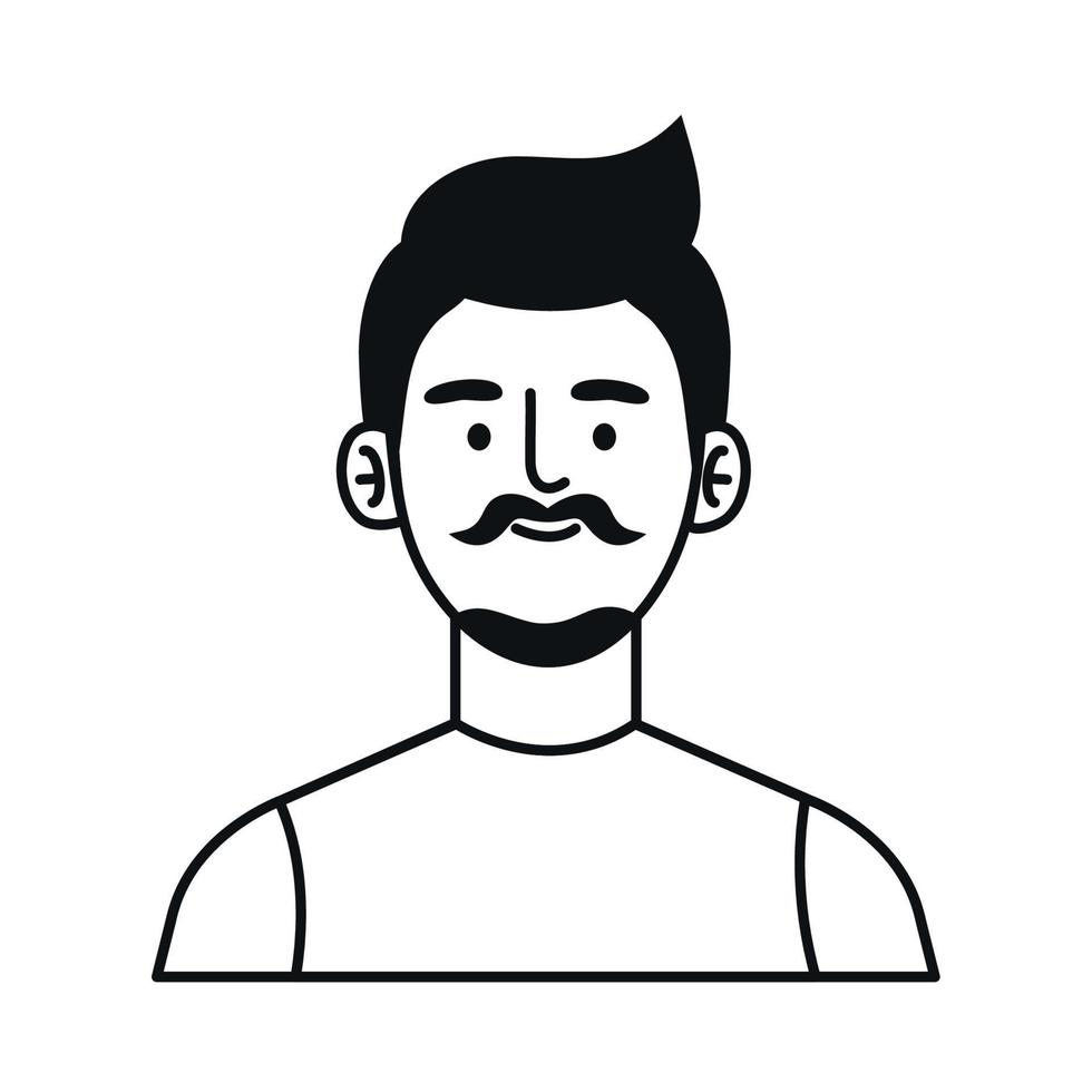 man with mustache vector