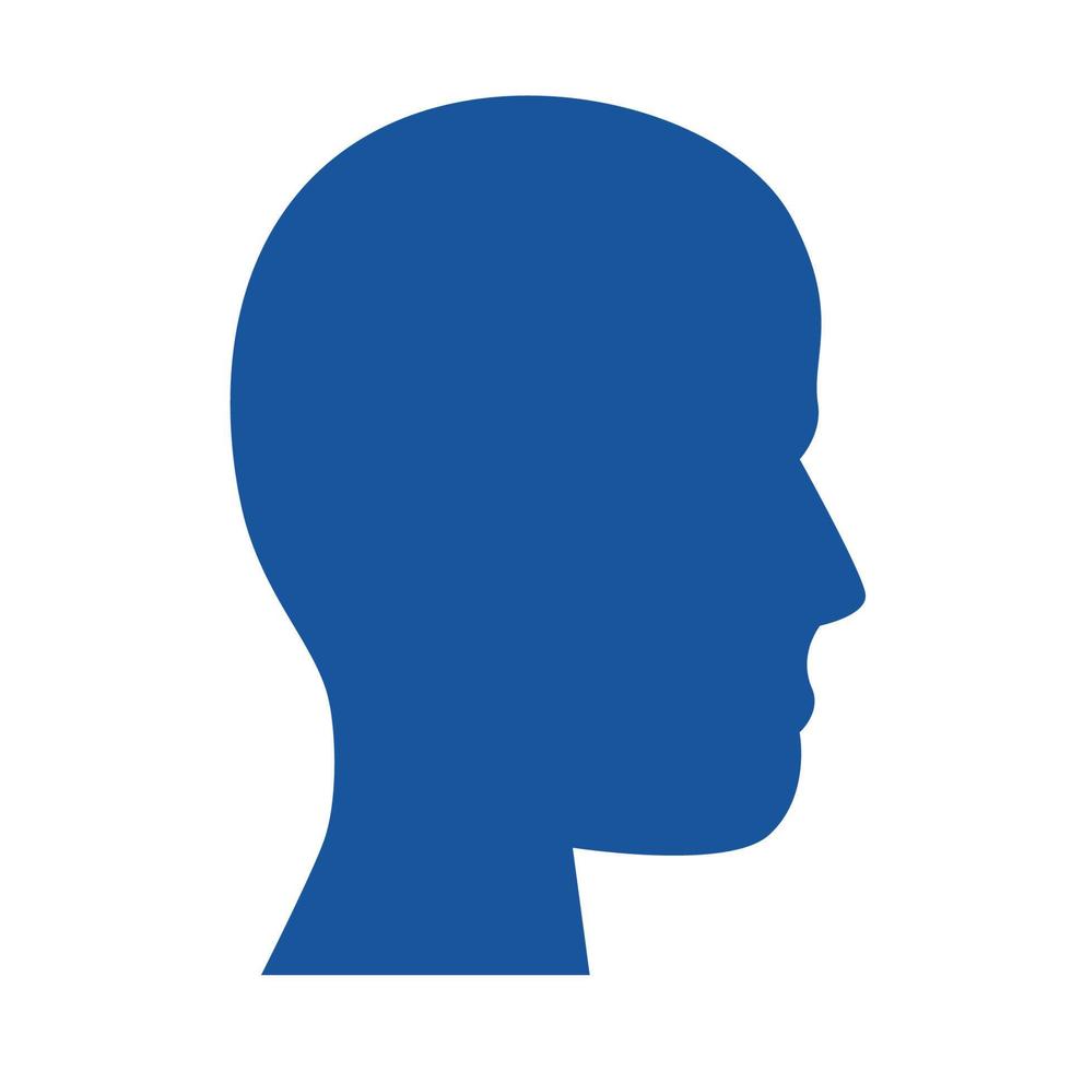 human profile silhouette blue vector