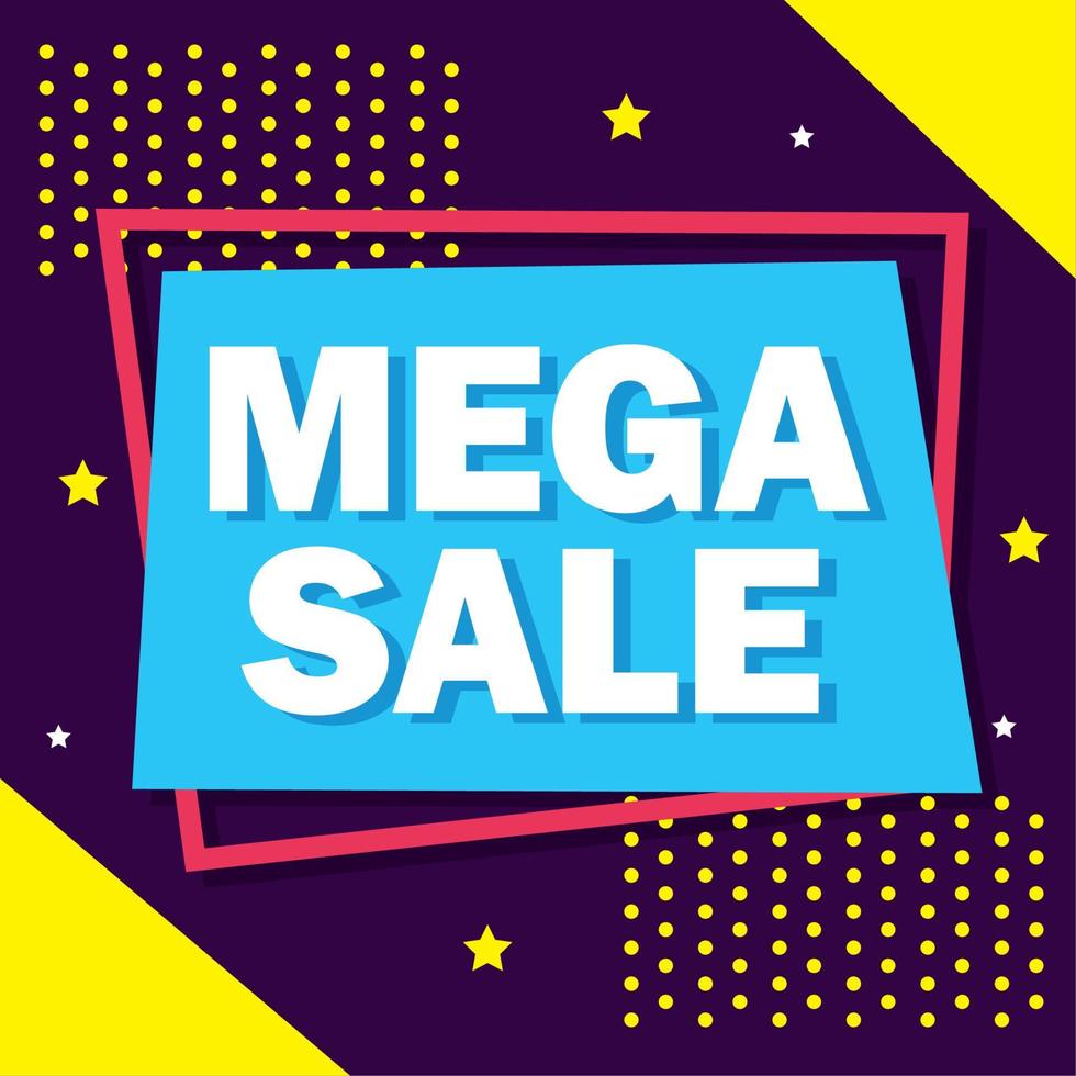 mega sale banner vector