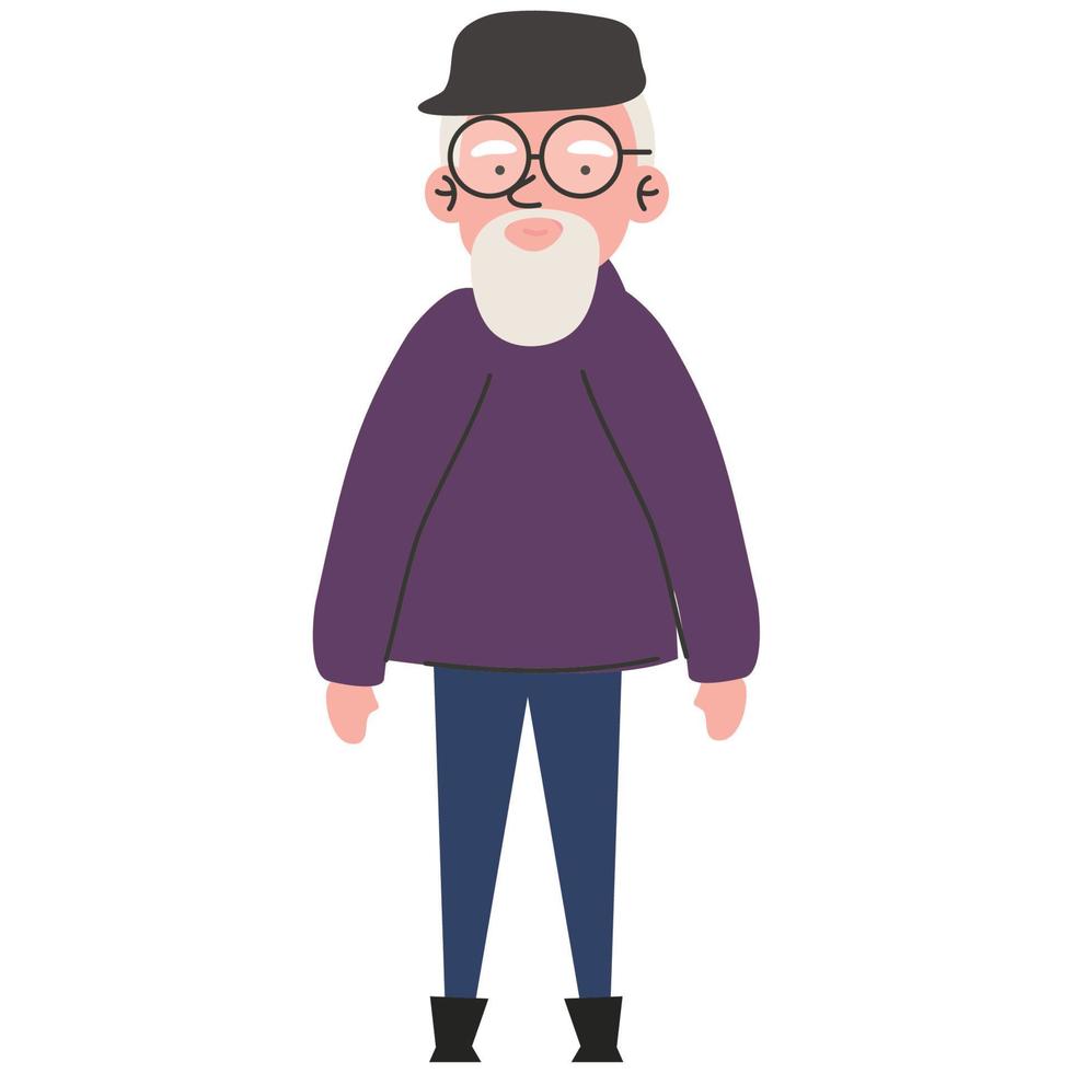 grandfather standing wearing cap vector