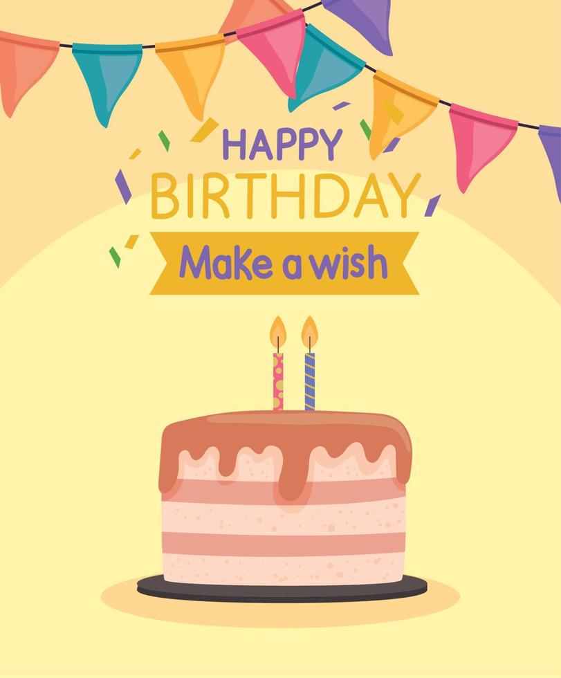 tarjeta de letras de feliz cumpleaños vector