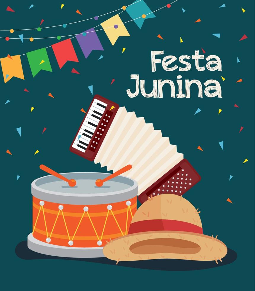 festa junina card vector