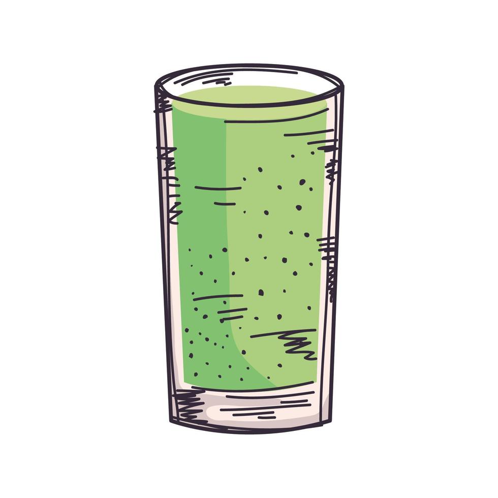 vaso de bebida verde vector