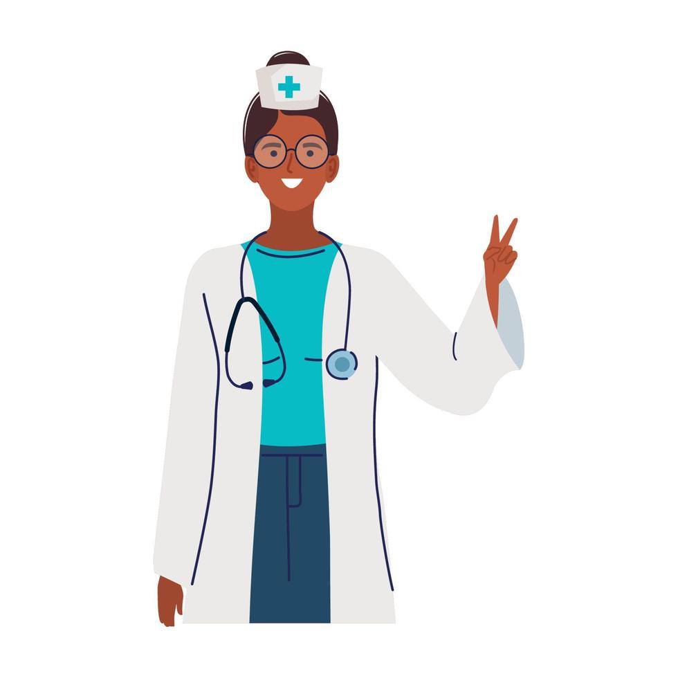 afro female doctor vector