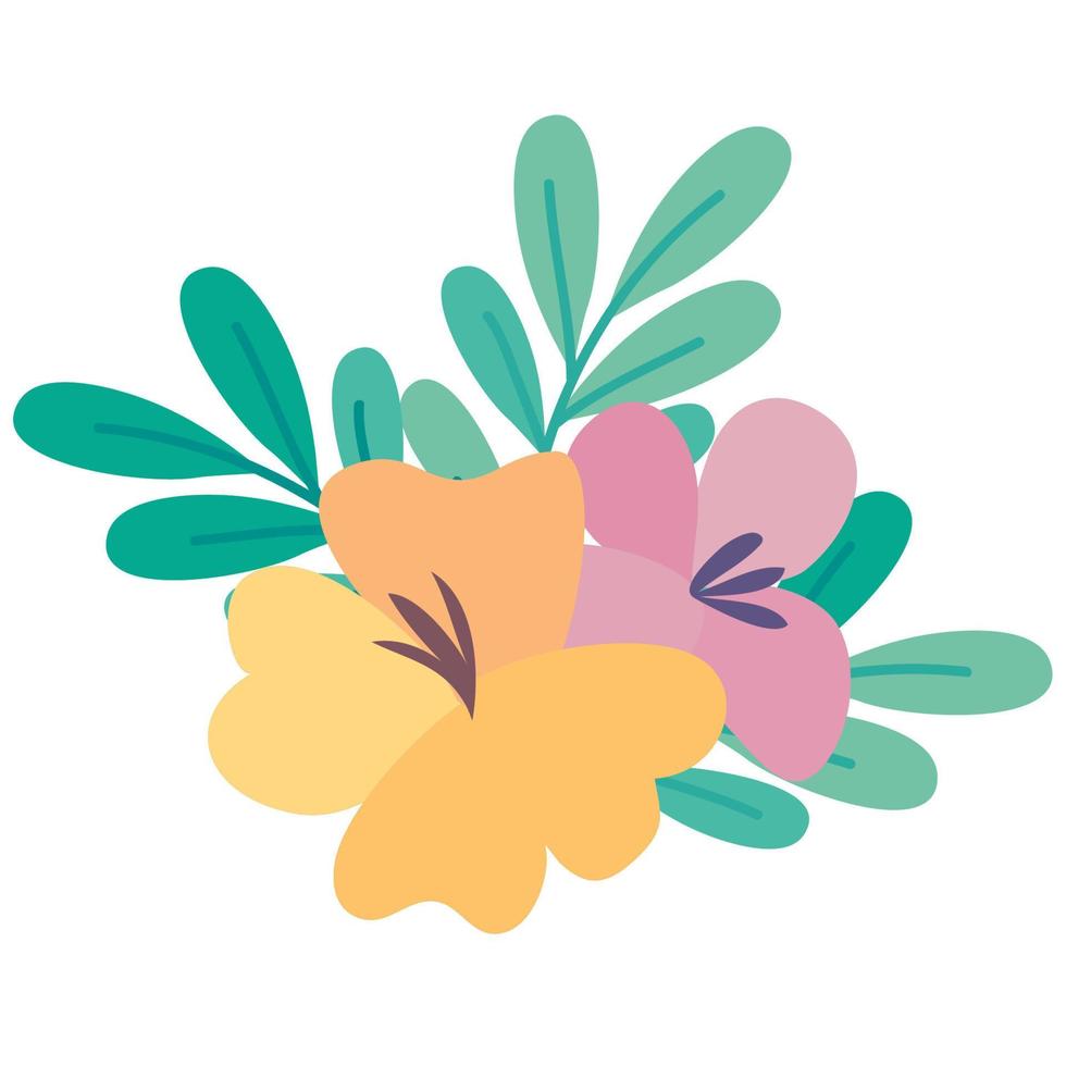 flowers and leafs garden vector