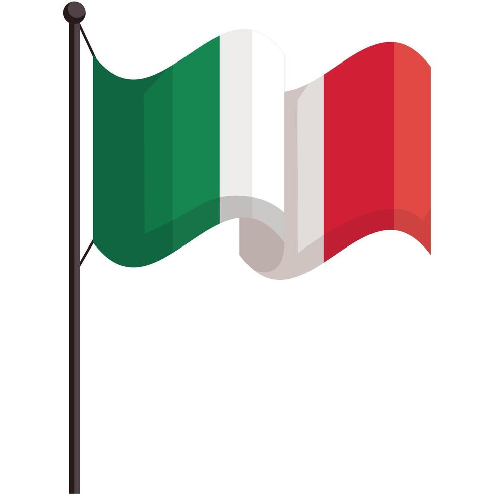 mexican flag in pole vector