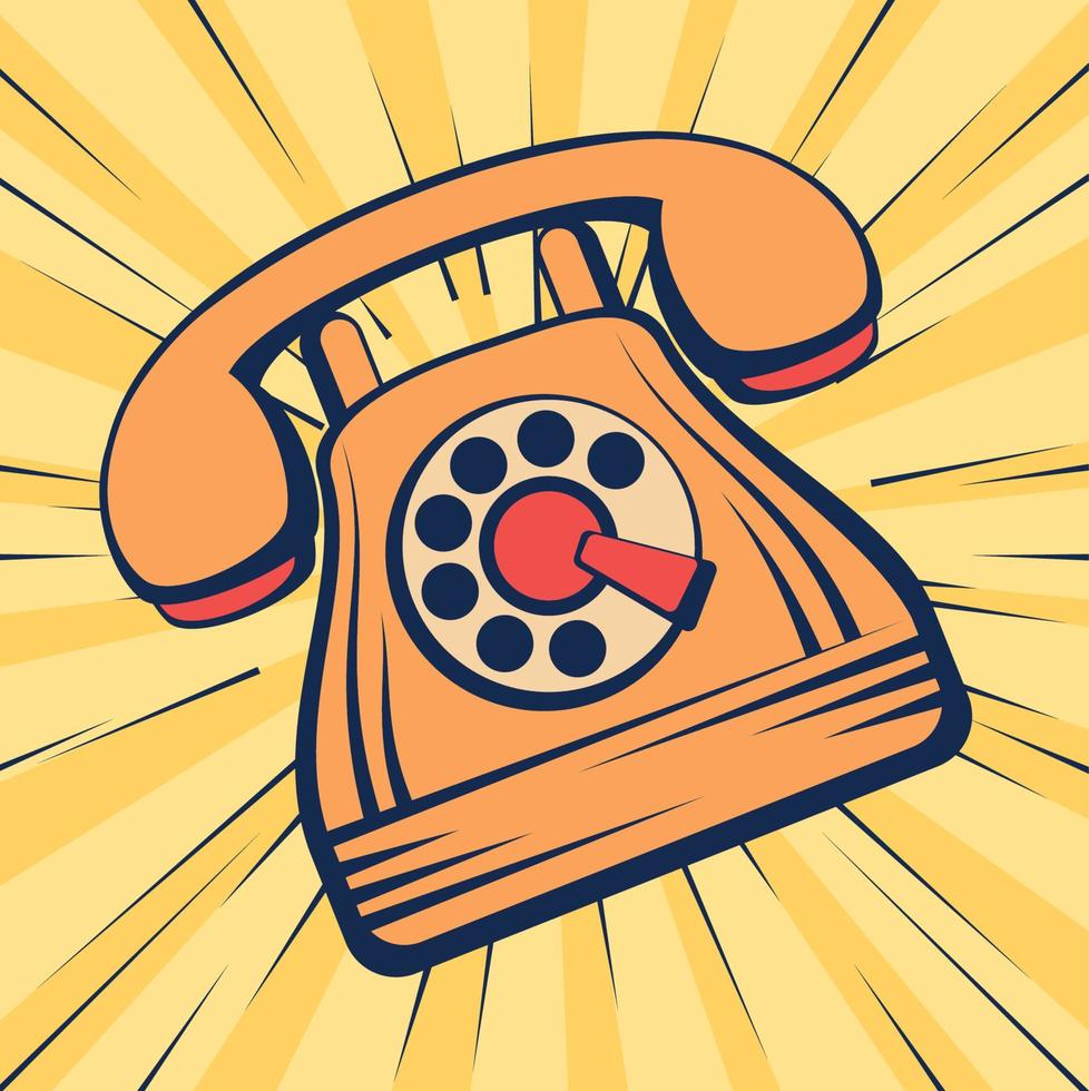 telephone retro style vector