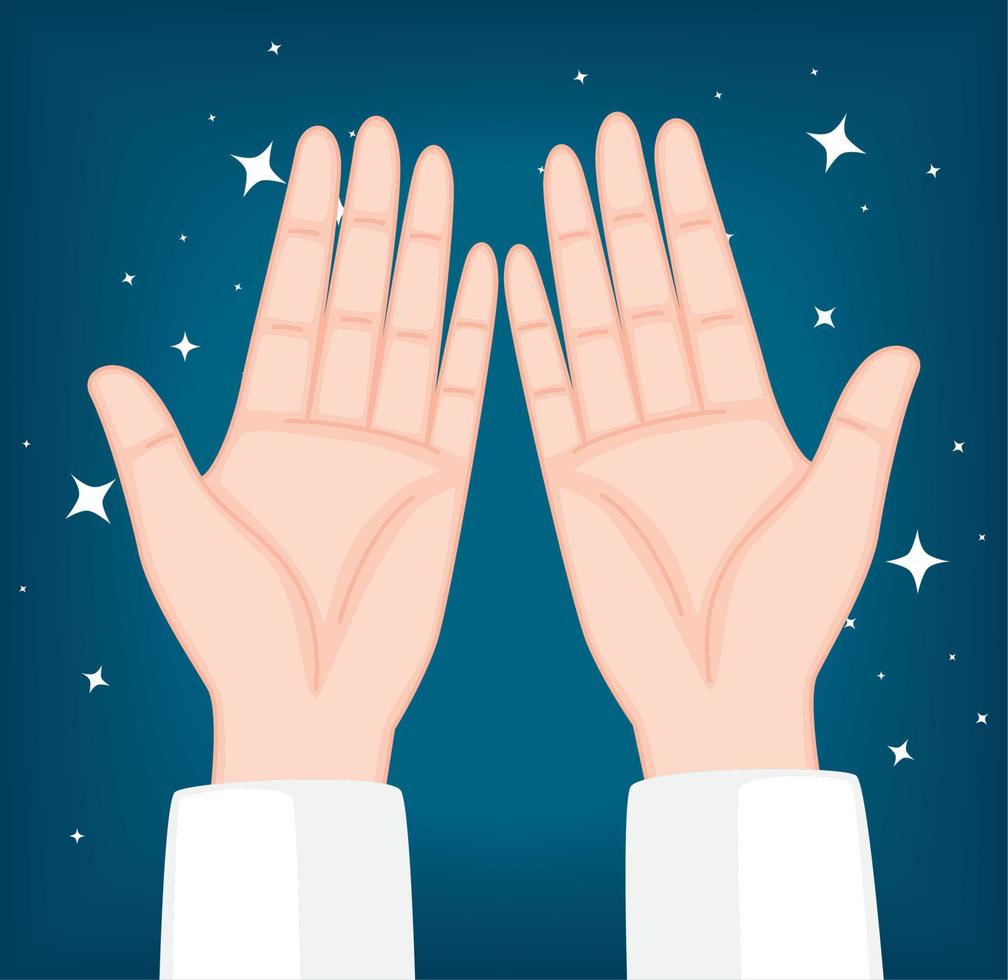 hands human praying at night vector
