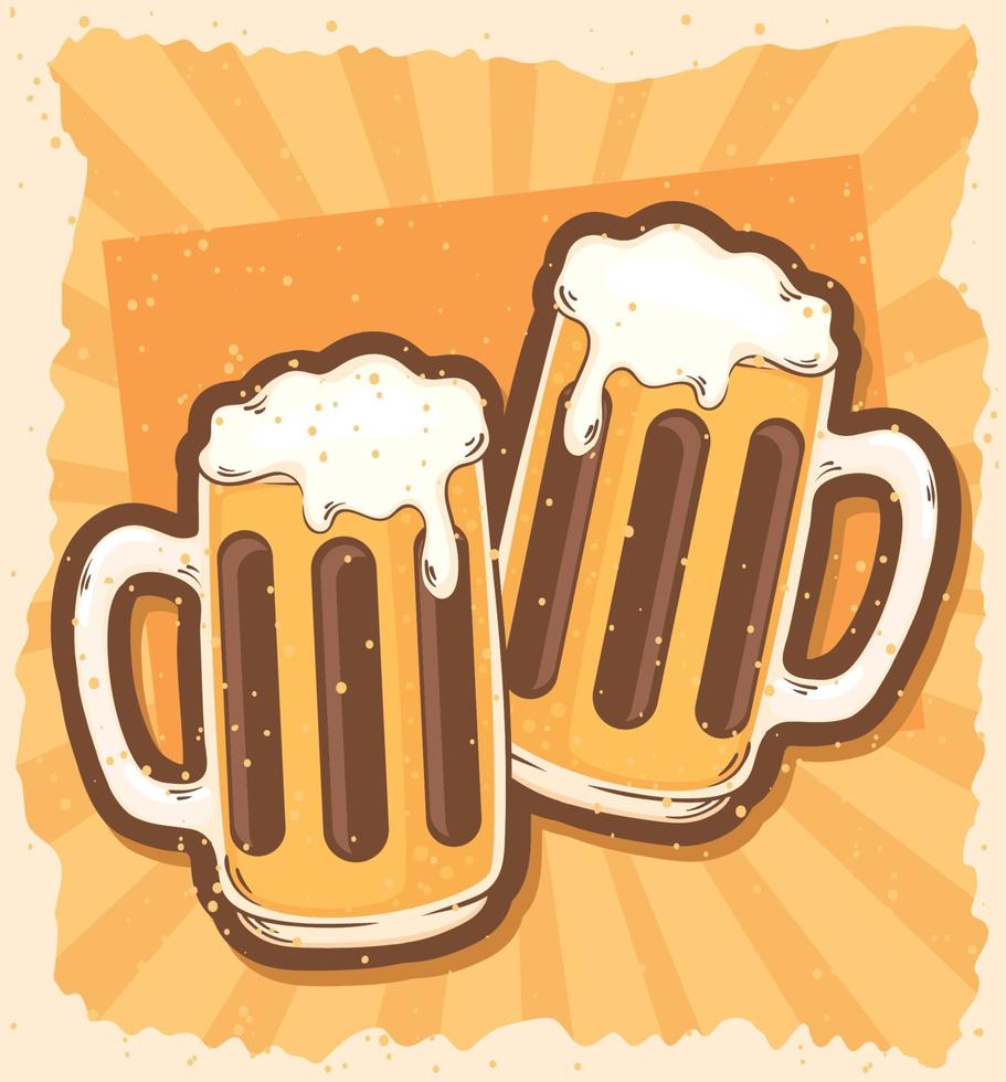 Beer retro poster vector