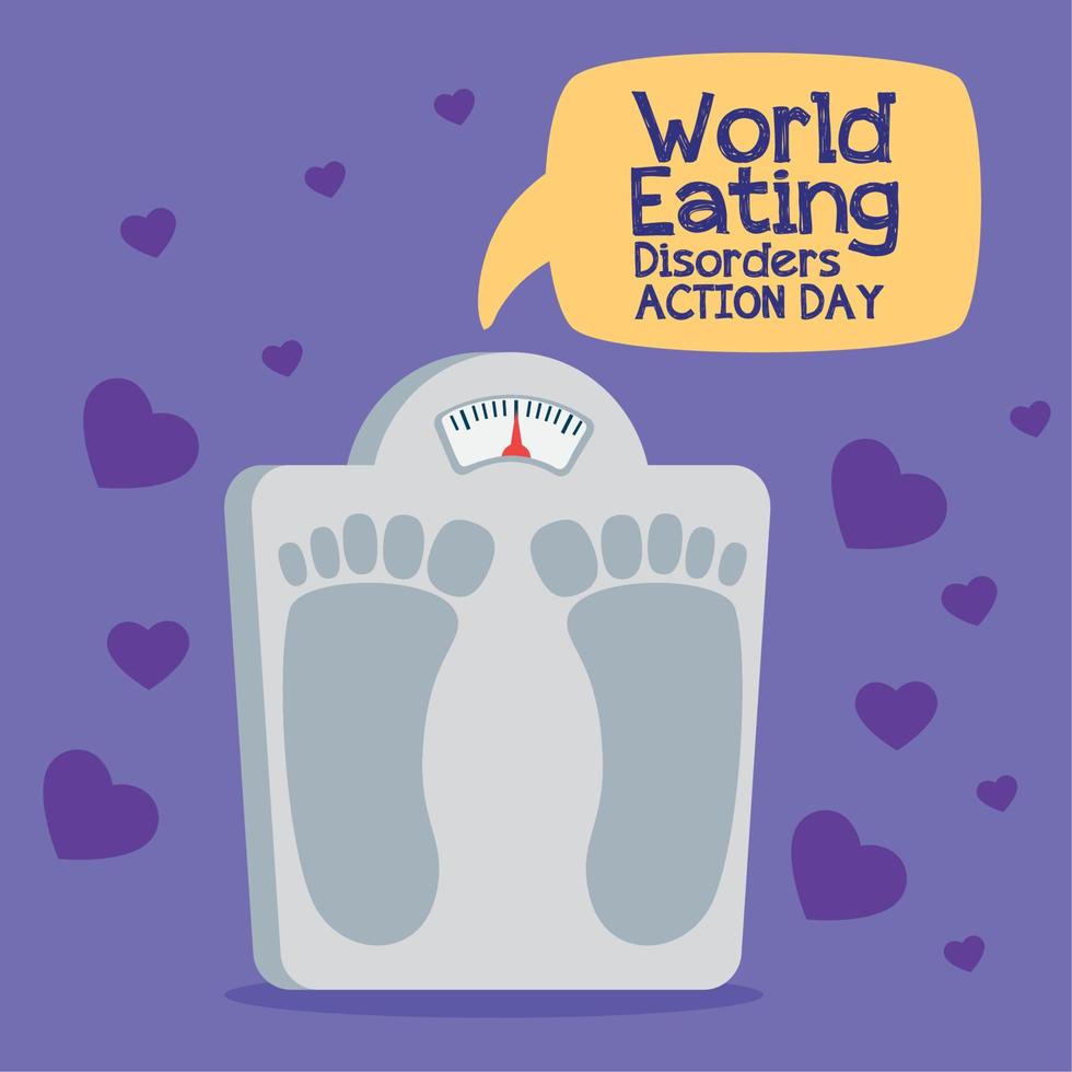 eating disorders day card vector