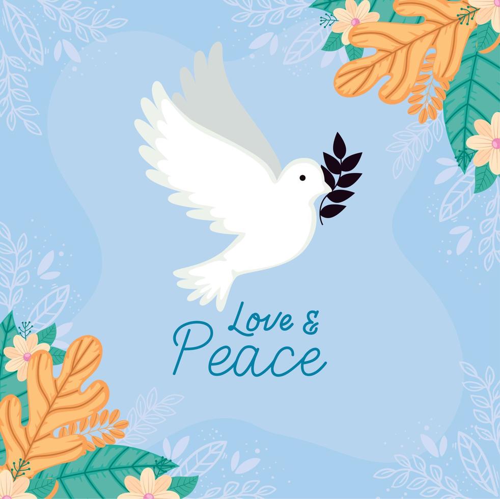 letras de paz y amor vector