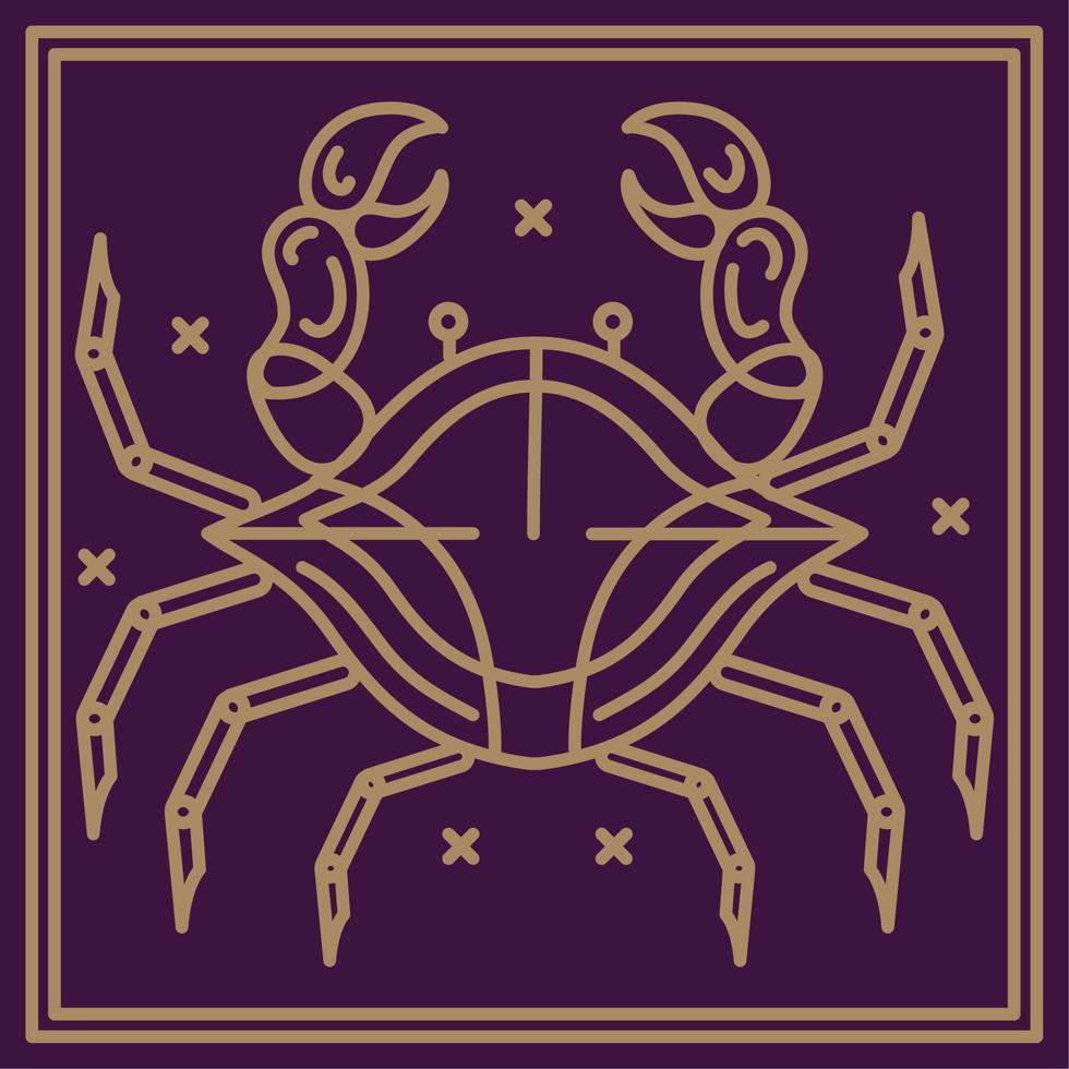 símbolo del zodiaco de la astrología del cáncer vector