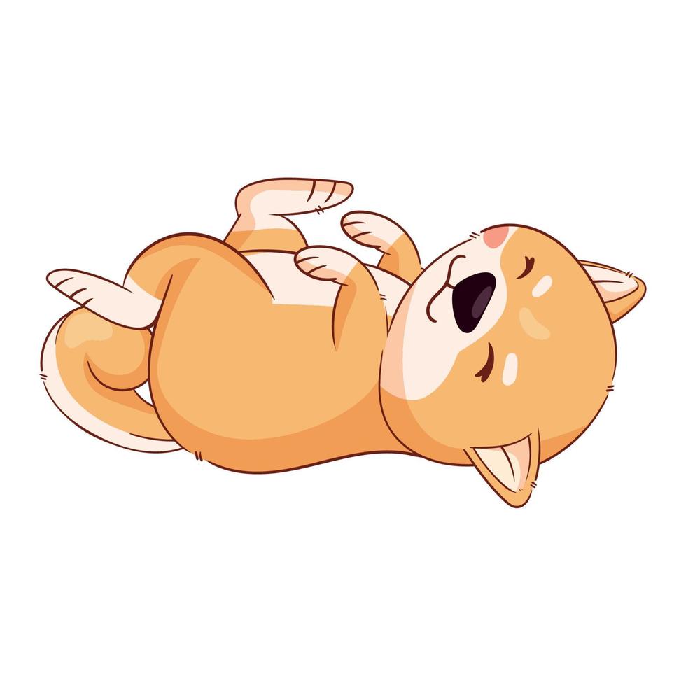 shiba inu lying vector