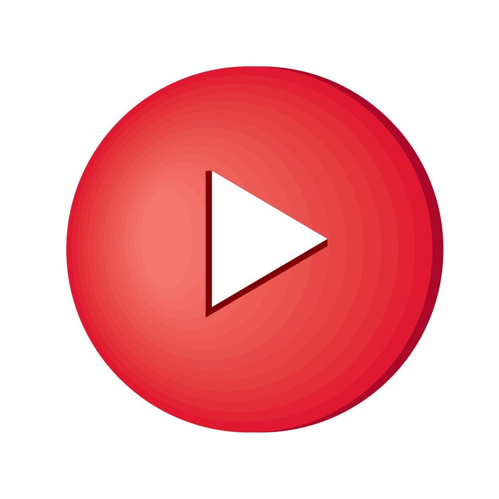 red media player buttton vector