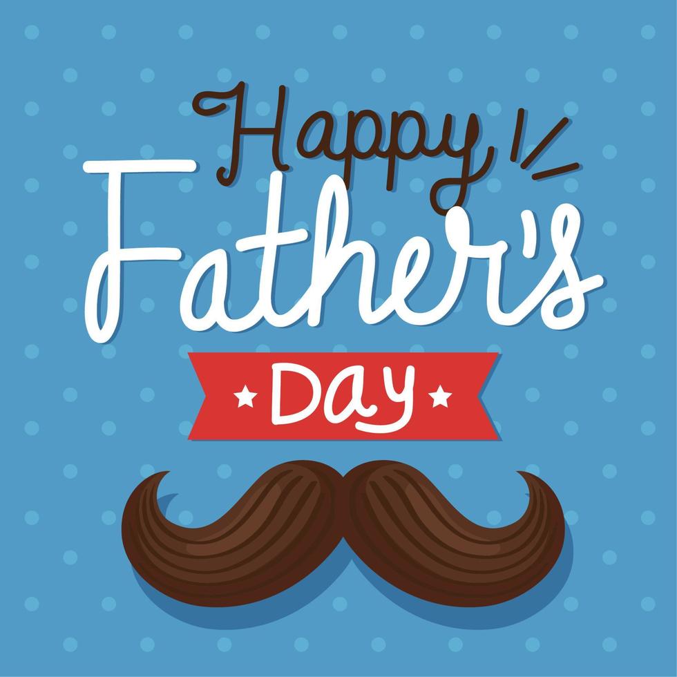 happy fathers day lettering card vector