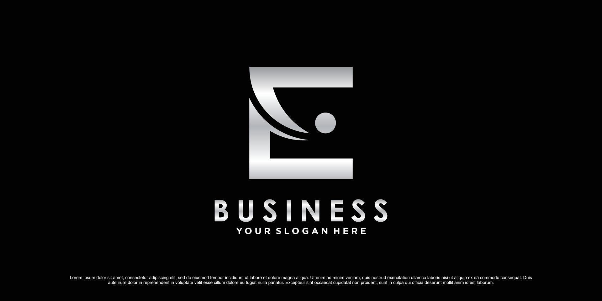 Monogram logo design initial letter e for business or personal with creative concept Premium Vector