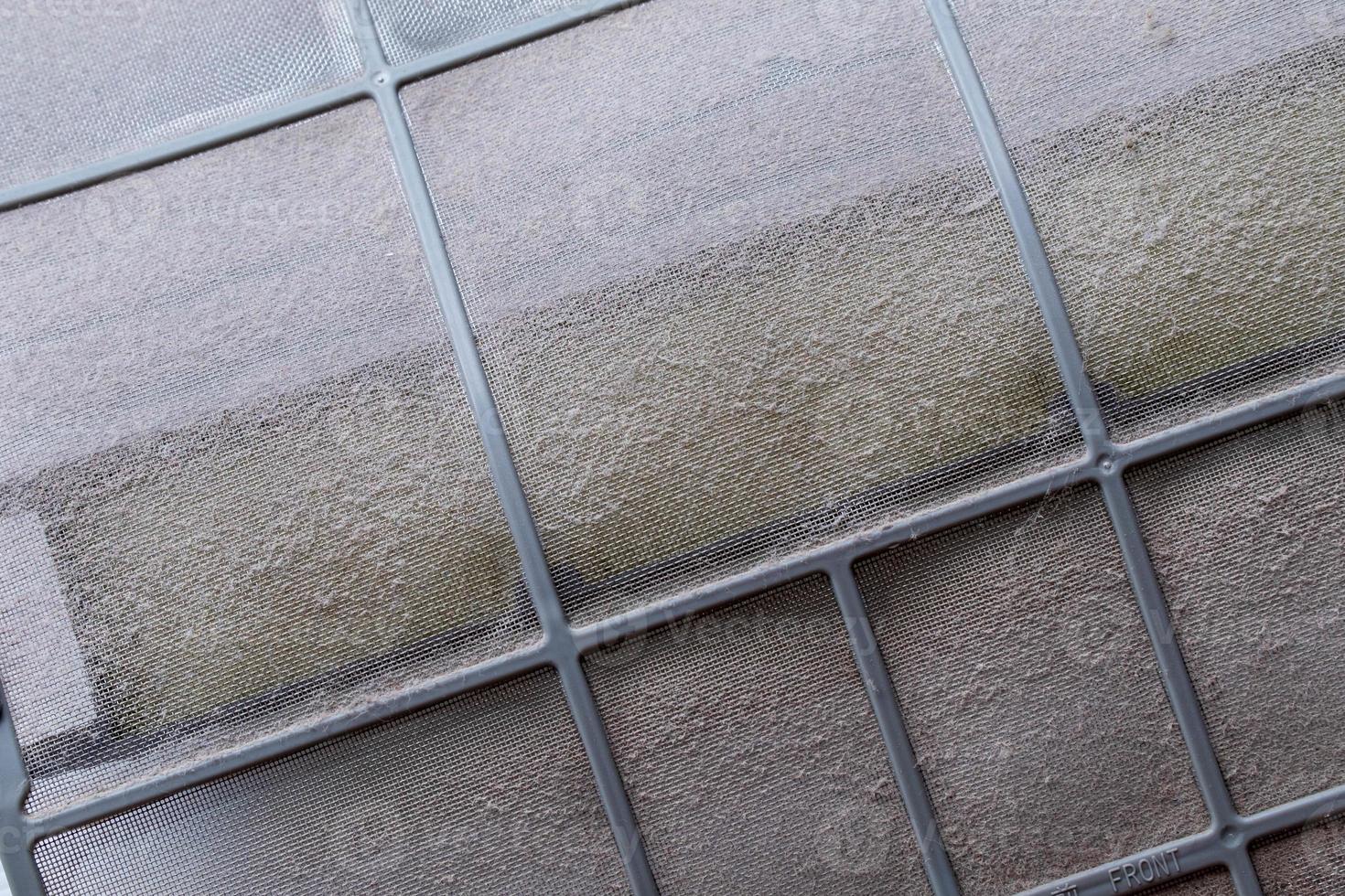 Dust that settles on the air filter in the air conditioner for a long time. May cause adverse effects on the respiratory system. photo