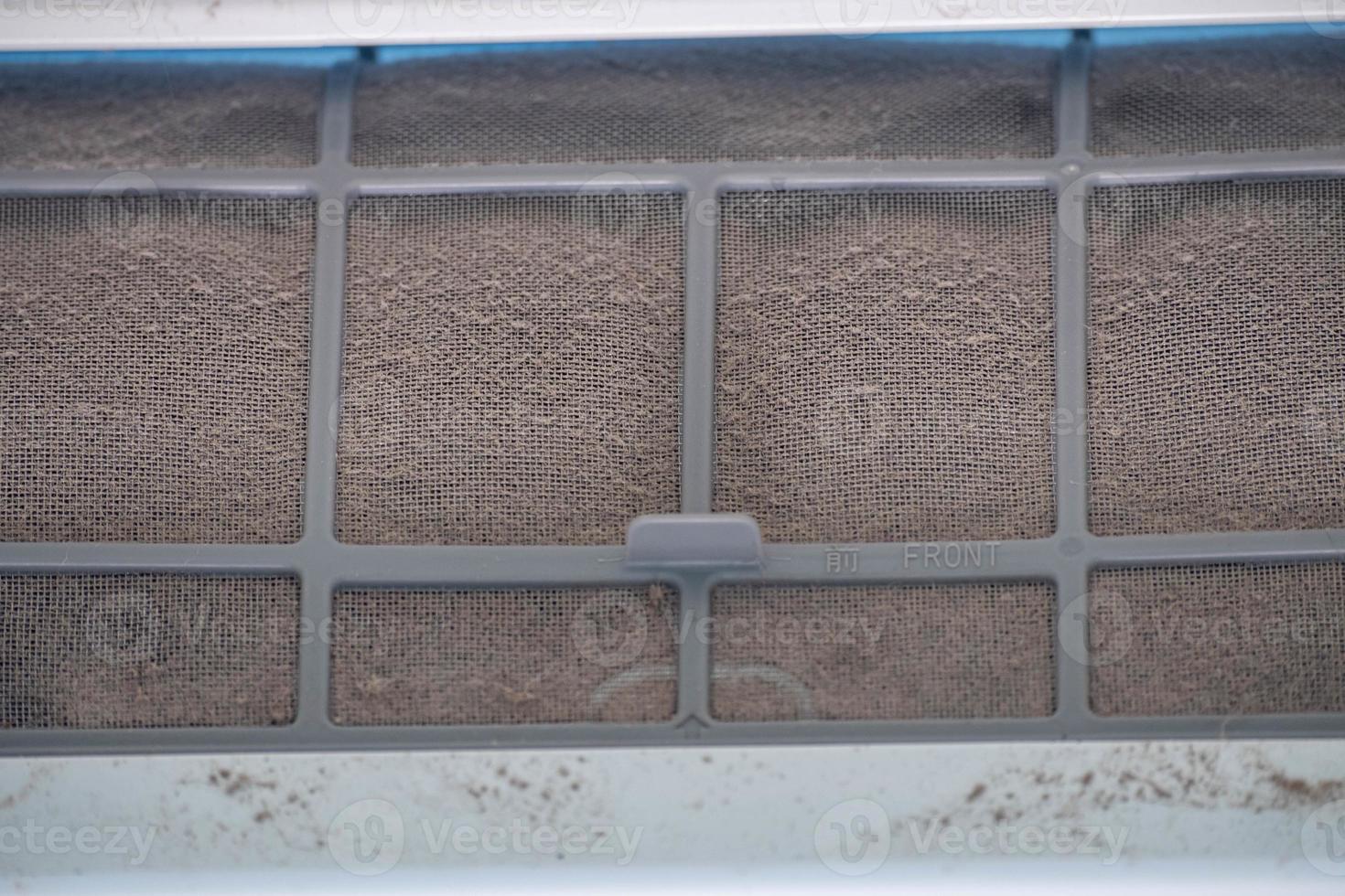 Dust that settles on the air filter in the air conditioner for a long time. May cause adverse effects on the respiratory system. photo