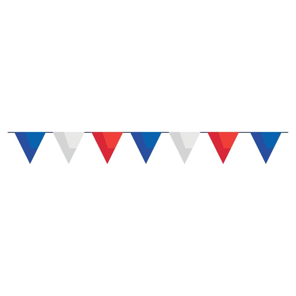 bandera de francia en guirnaldas vector