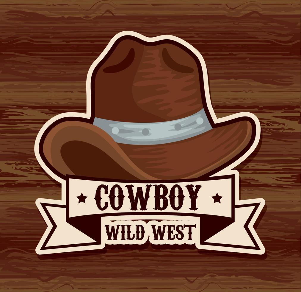 cowboy hat in wooden vector