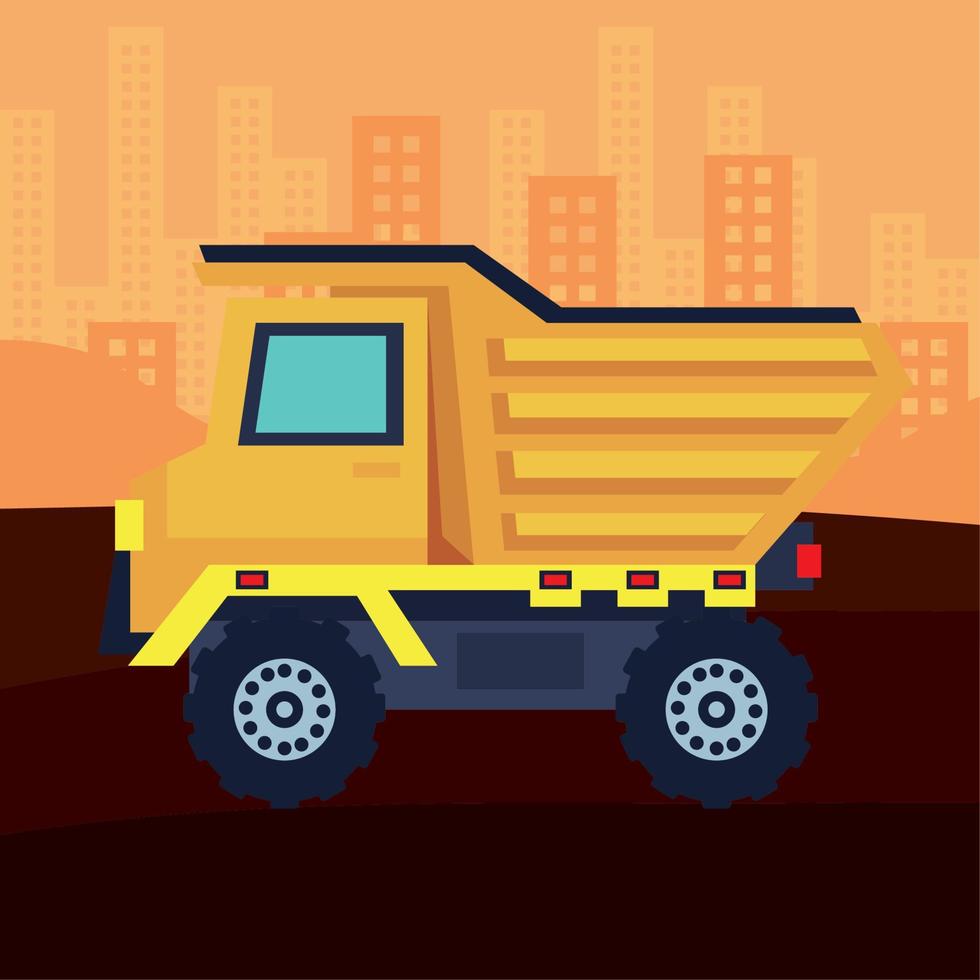 dump truck in construction vector