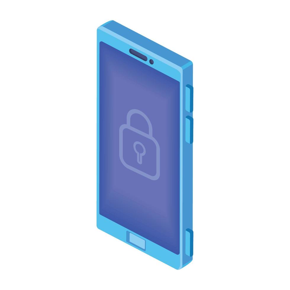 smartphone device with padlock vector