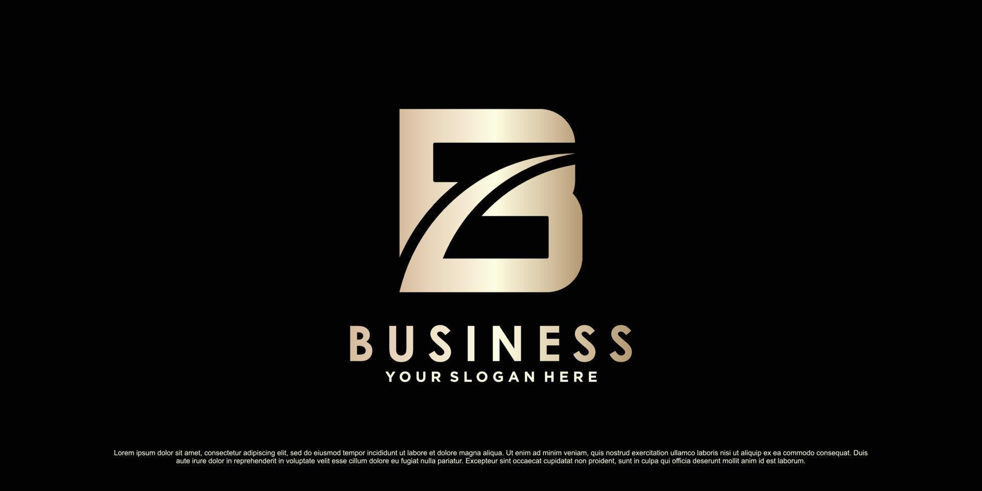 Monogram logo design initial letter b for business or personal with creative concept Premium Vector