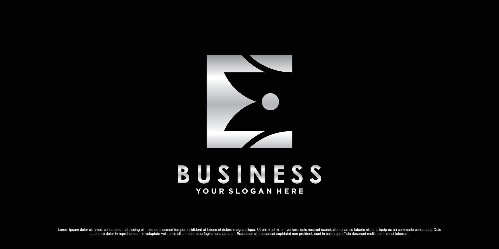 Monogram logo design initial letter e for business or personal with creative concept Premium Vector