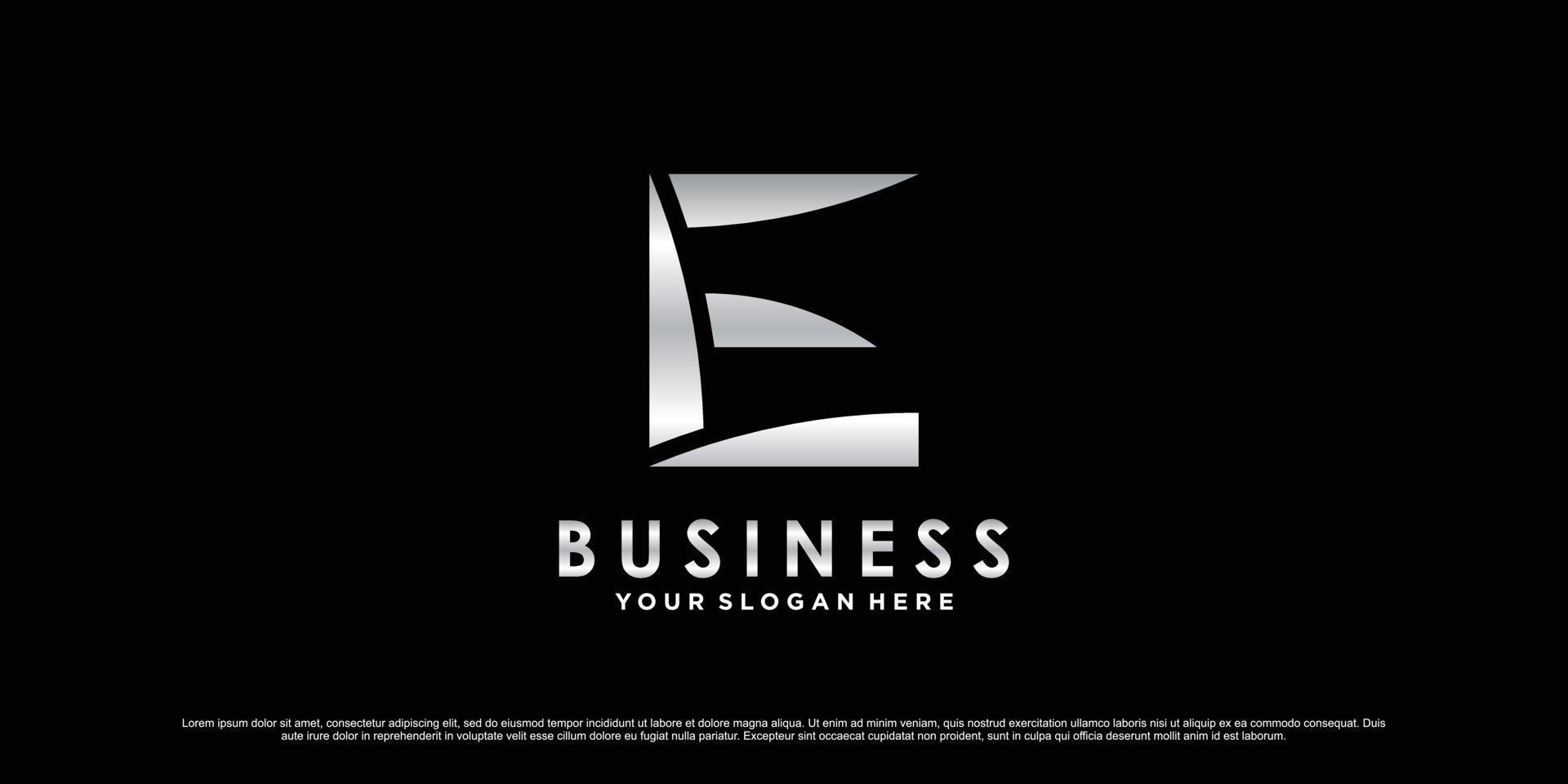 diseño de logotipo de monograma letra inicial e para negocios o personal con concepto creativo vector premium