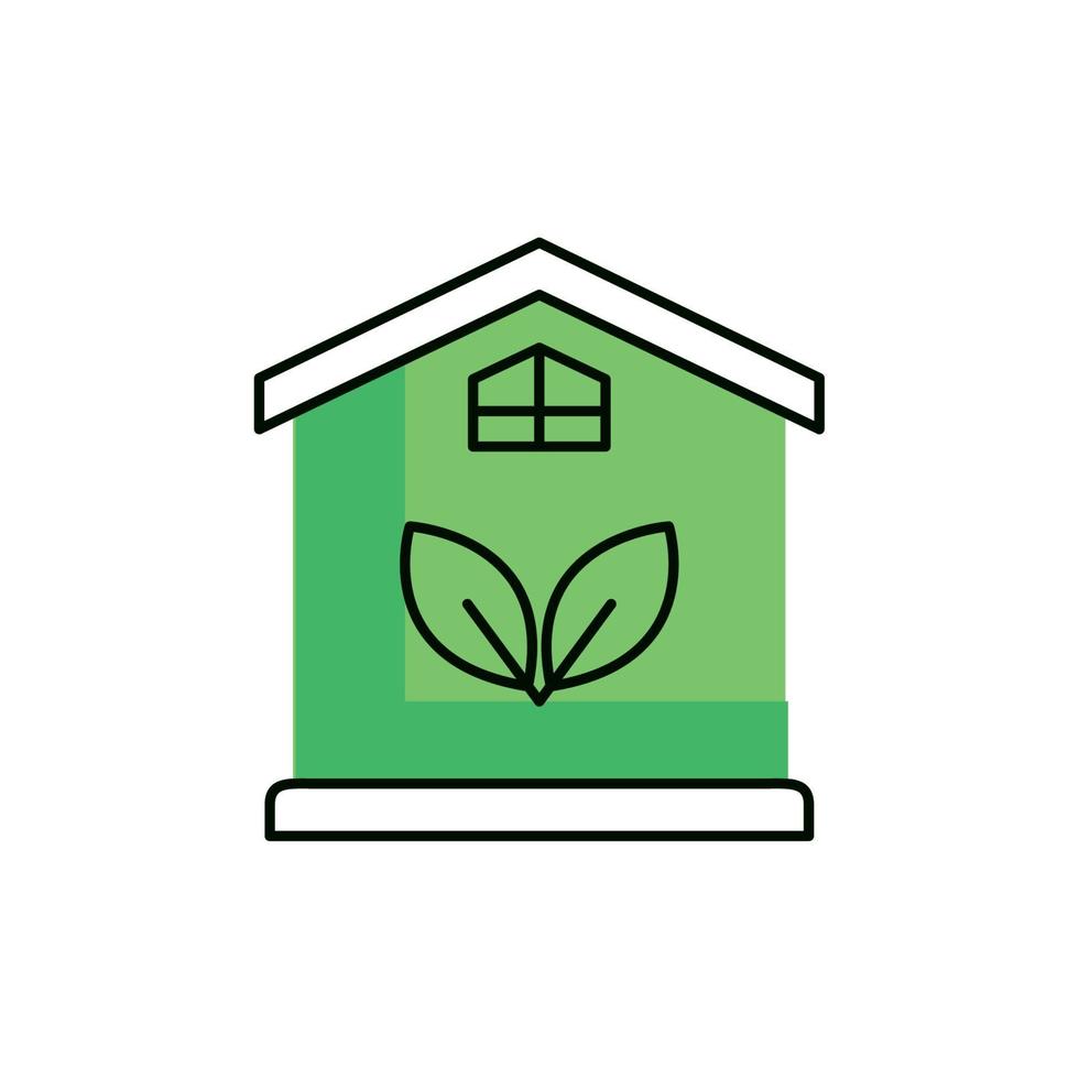 casa verde con hojas vector