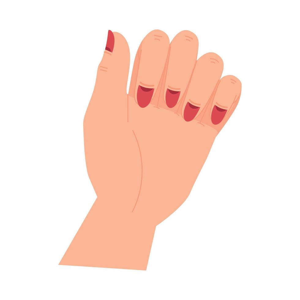 hand with red nails vector