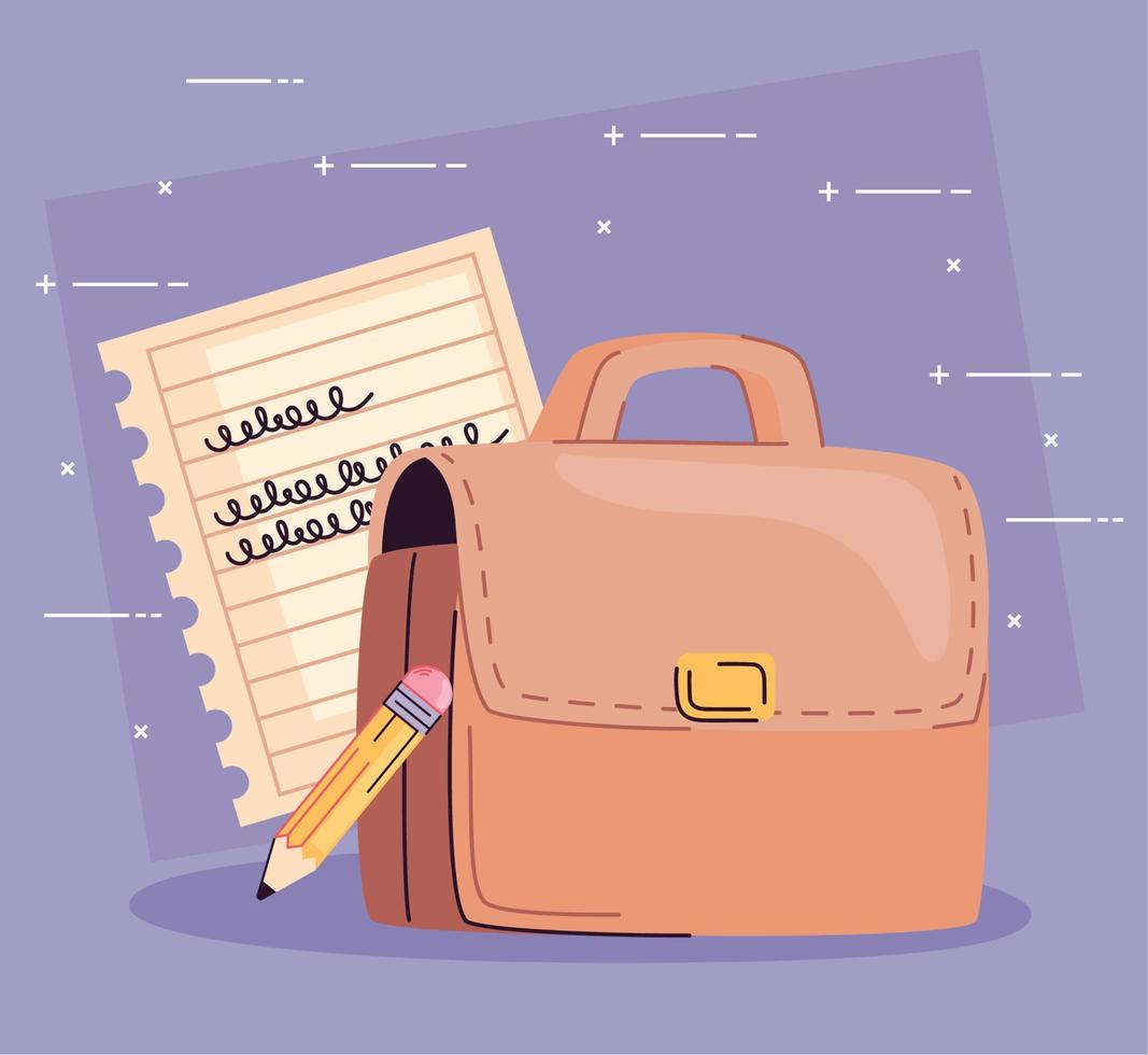 school bag and pencil vector