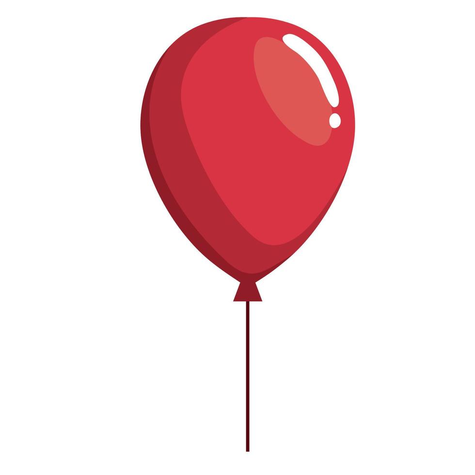 globo rojo helio flotando vector