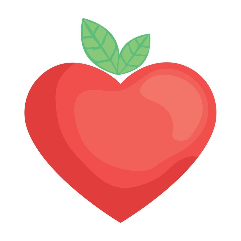 manzana con forma de corazón vector