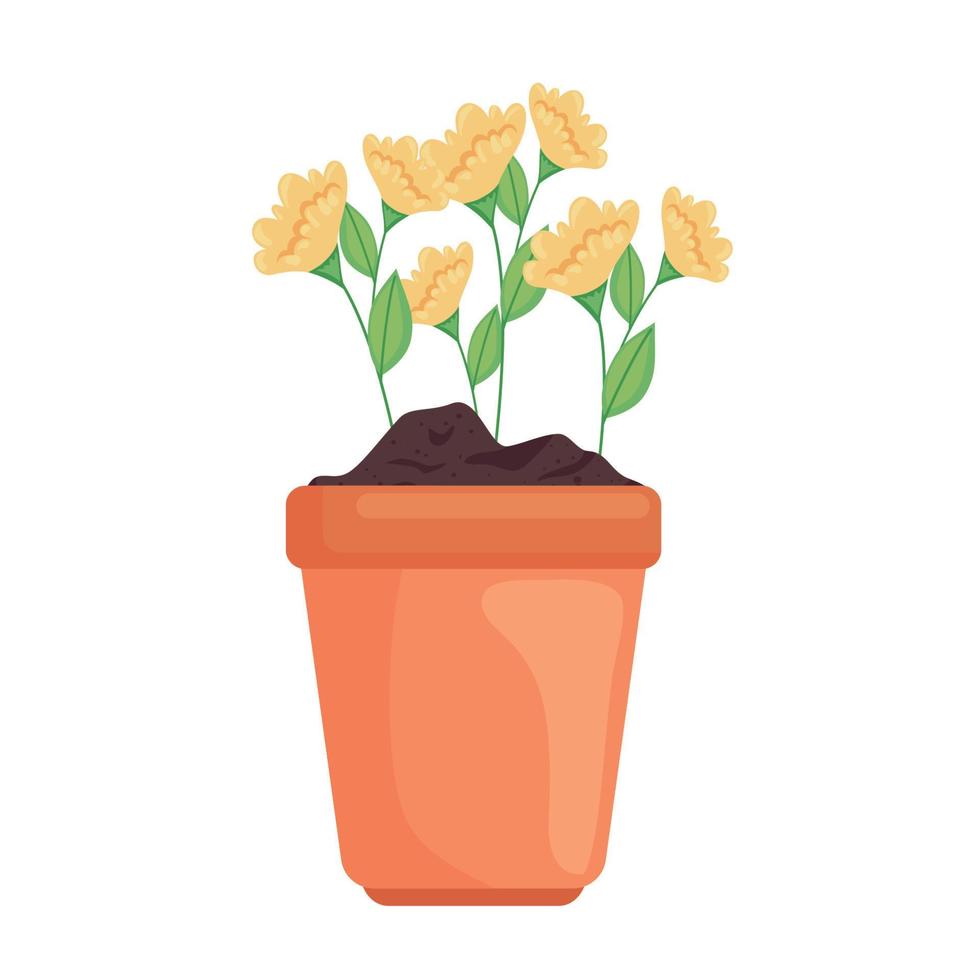 flowerplant in pot vector