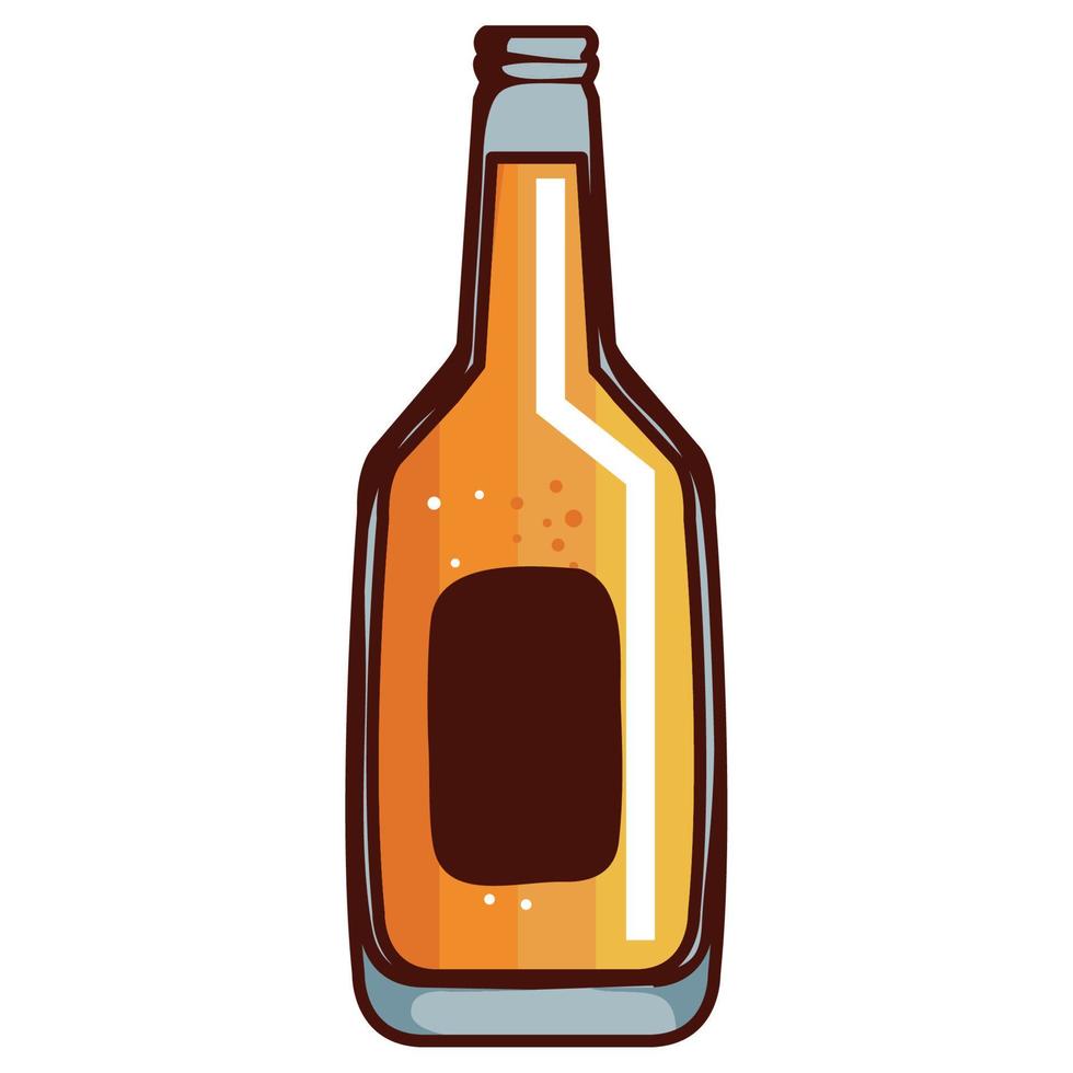 botella de bebida de cerveza dorada vector