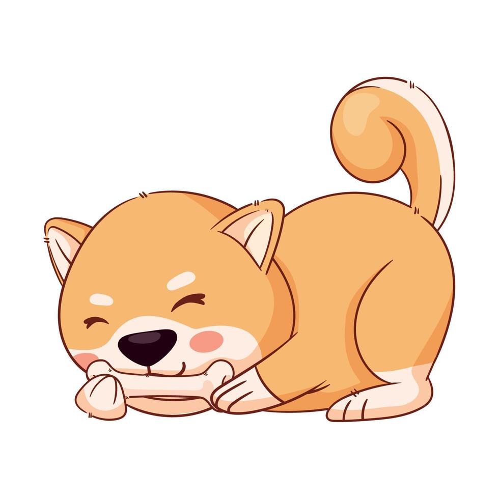 shiba inu with food vector