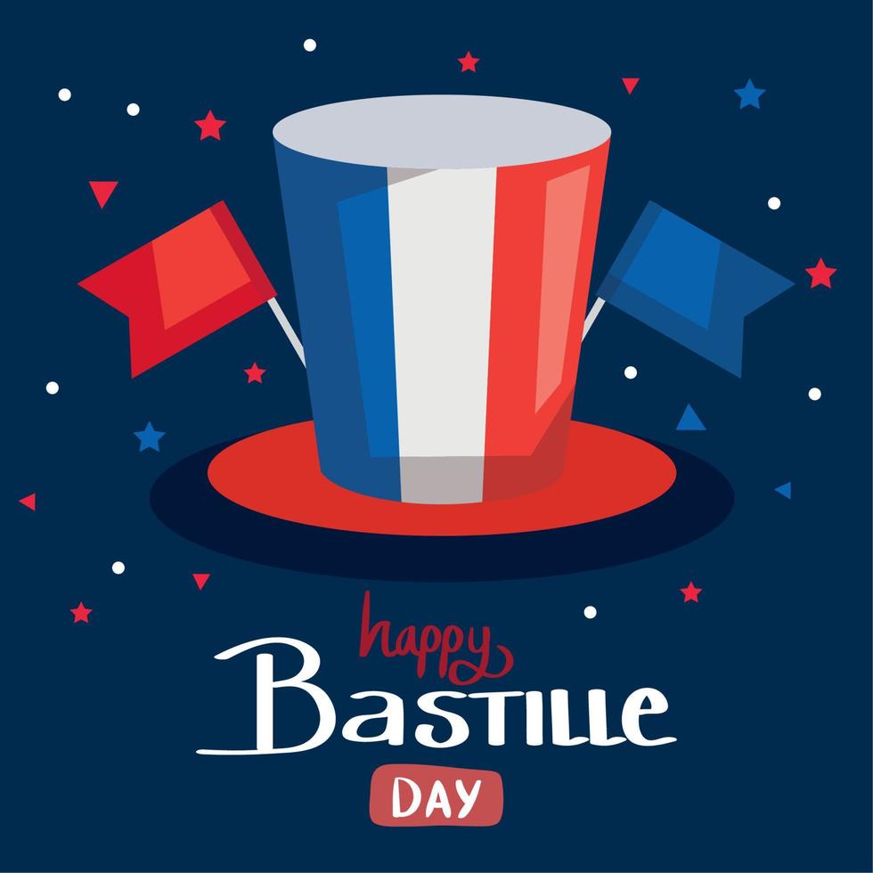 happy bastille day card vector
