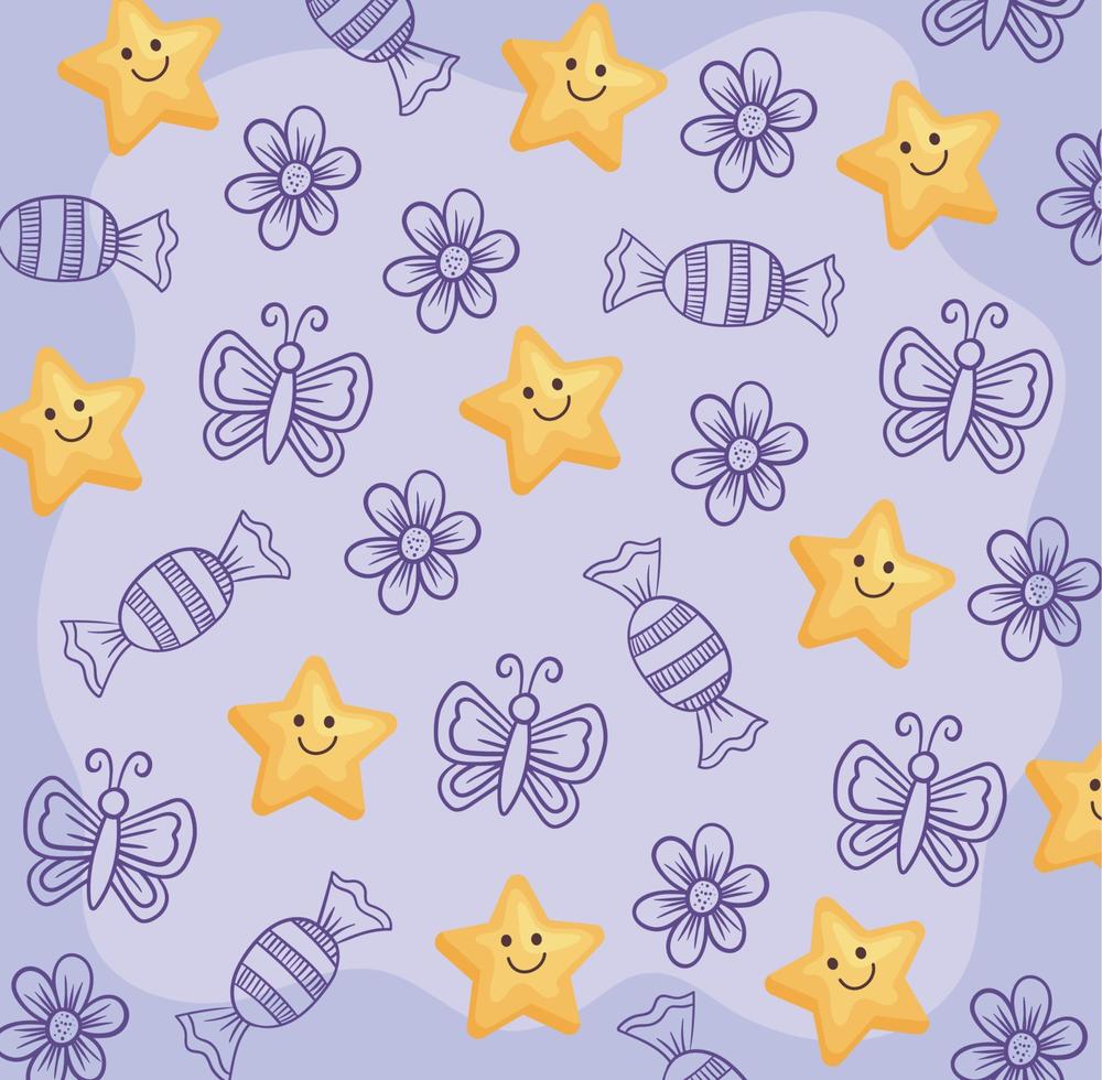 beautiful childhood pattern vector
