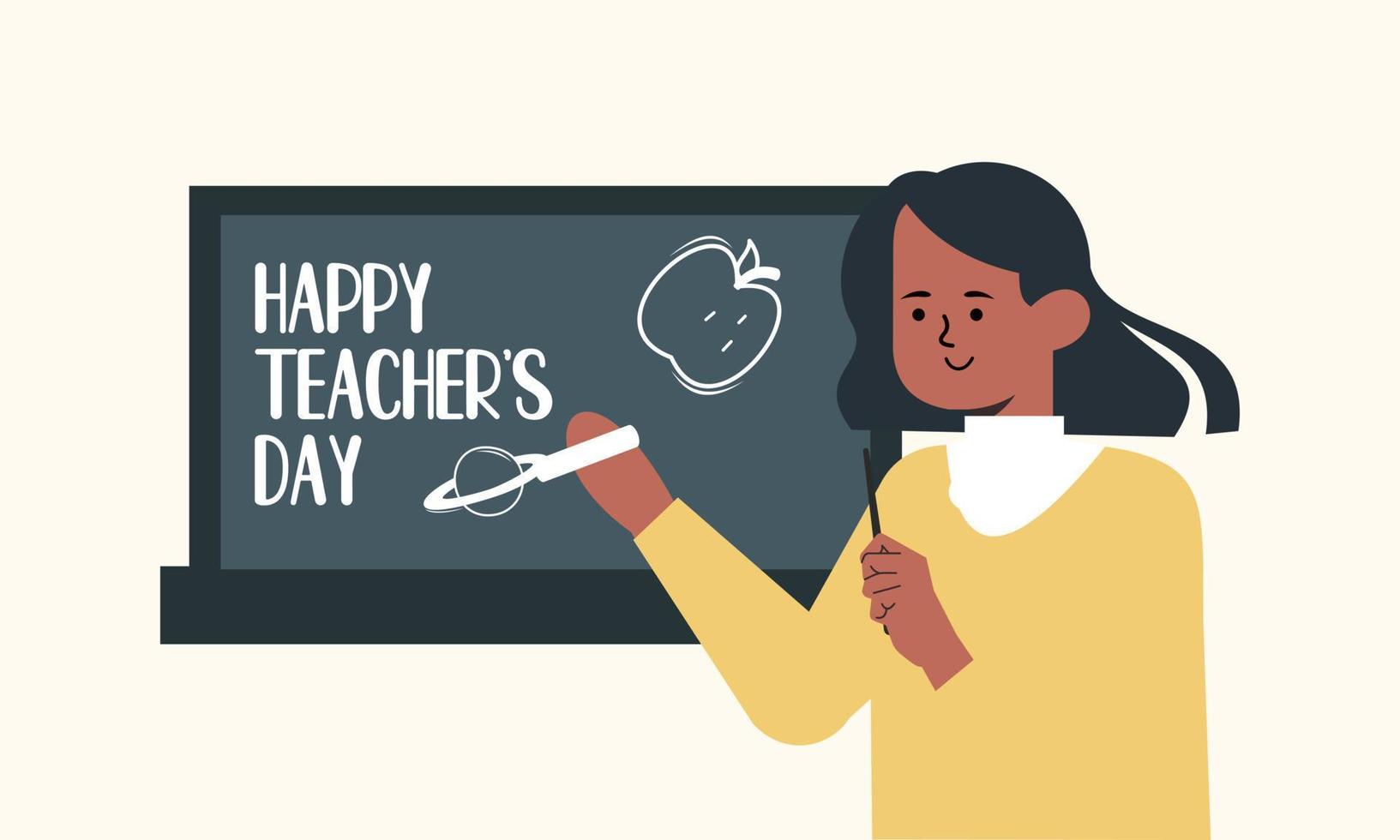 Happy teacher's day poster background concept vector illustration