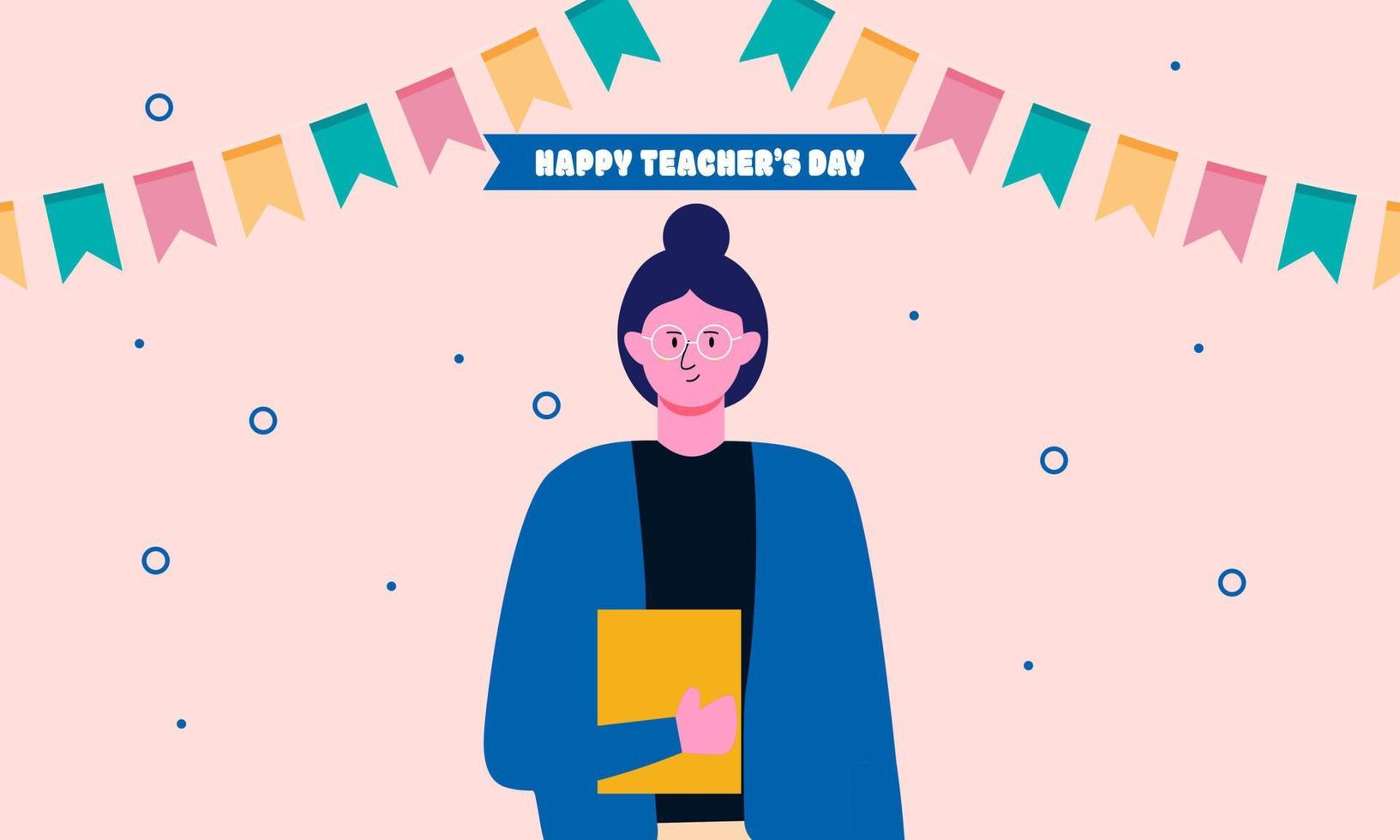 Happy teacher's day poster background concept vector illustration