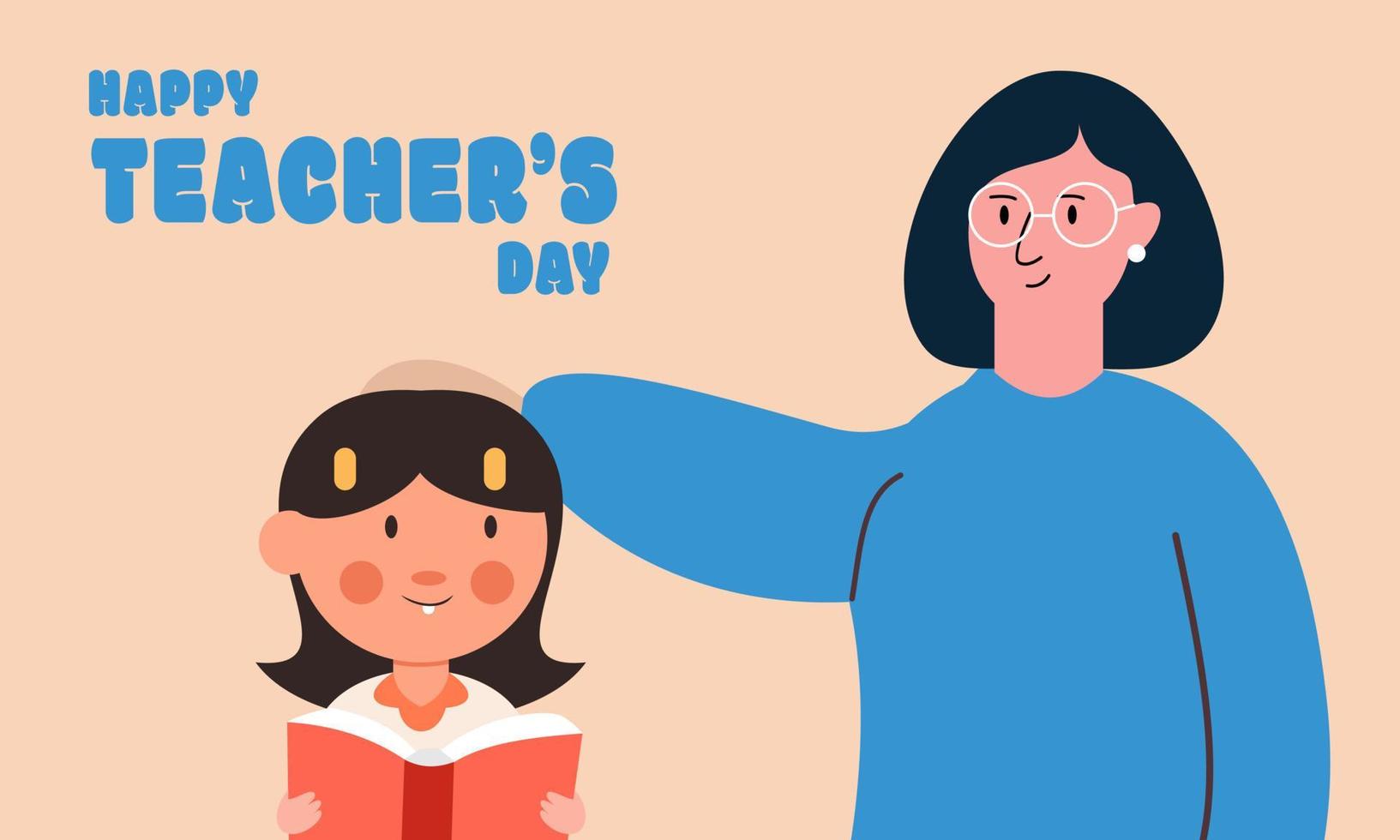 Happy teacher's day poster background concept vector illustration