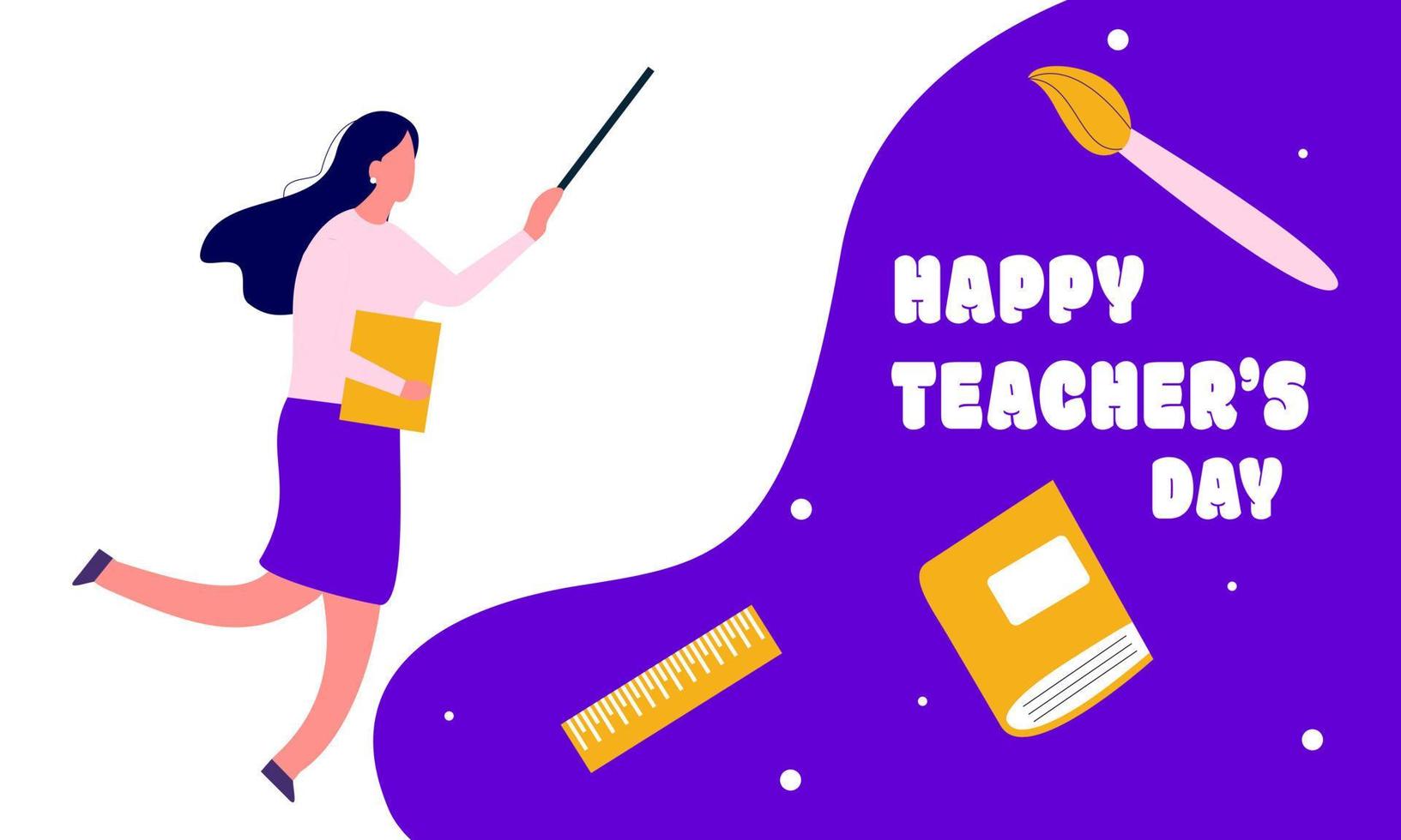 Happy teacher's day poster background concept vector illustration