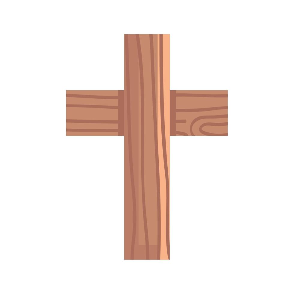 cruz de madera sagrada vector