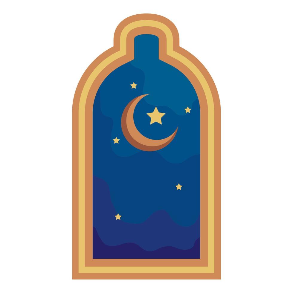 arabic frame with moon and star vector